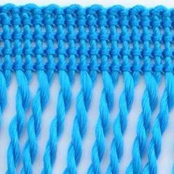 Frędzle skręcane Taśma dekoracyjna z frędzlami niebieski 60mm