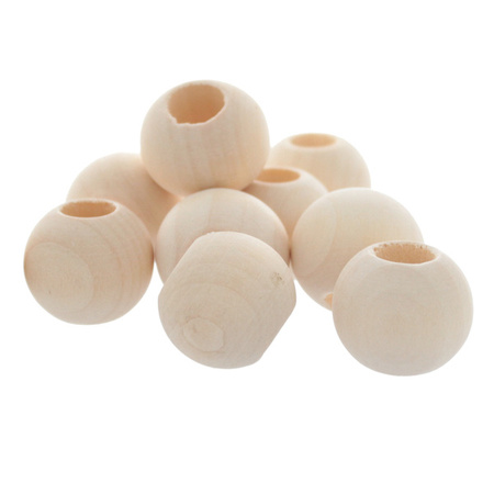 Koraliki kule drewniane naturalne surowe duży otwór 20mm