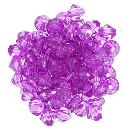 Koraliki Akrylowe Diamentowane Bicone lawenda 8mm 