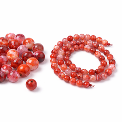 Agat Ognisty Crackle Red - kamień harmonii, odwagi i pewności siebie - kula 8mm