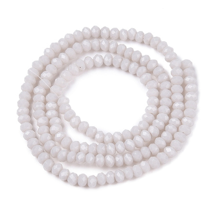 Koraliki Fasetowane Kryształki Szklane Rondelle Jasny Szary 2.7x1.5mm