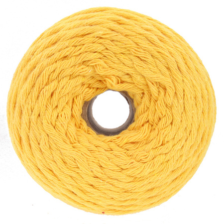 Sznurek bawełniany skręcany do makramy eco żółty 3mm