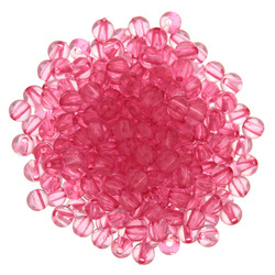 Koraliki akrylowe gładkie transparentne różowy 6mm