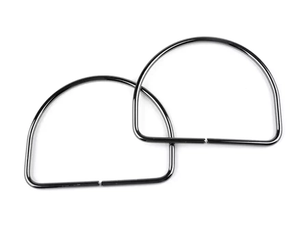 Ucha metalowe obręcz do makramy toreb czarny oksydowany 13x10.5cm