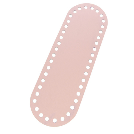 Dno do torebki baza spód makramy różowy 29.5x10cm otwory 8mm - skóra naturalna