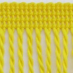 Frędzle skręcane Taśma dekoracyjna z frędzlami żółty 60mm