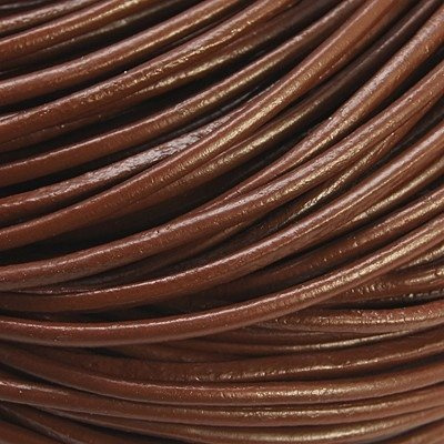 Rzemień Naturalny Skórzany Okrągły Brązowy 1mm