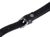 Skórzany Pasek eko skóra Ucha do torebki czarny srebrny 120cm