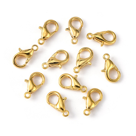 Zapięcia Karabińczyk Kolor złoty  10mm do bransoletki naszyjnika 10mm