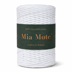 Mia Mote™ Classic Line Sznurek bawełniany skręcany do makramy 3mm chalk