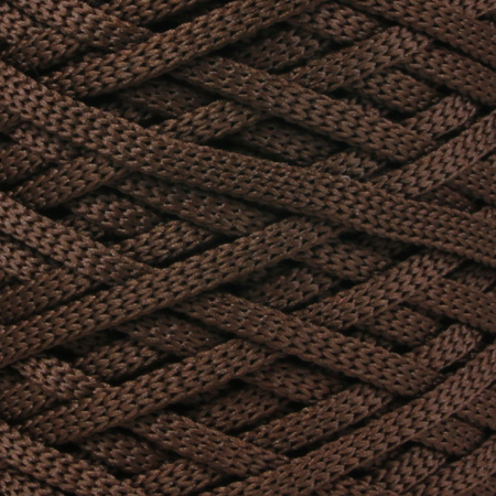 Sznurek poliestrowy płaski 5 mm bez rdzenia – do torebek i makramy, Brązowy Czekolada | Zirconium | Mia Mote™ ByBag