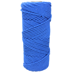 Sznurek bawełniany skręcany linka do makramy niebieski szafir 3PLY 3mm
