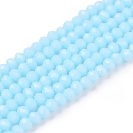 Koraliki Fasetowane Kryształki Szklane Rondelle Błękitny 2.7x1.5mm