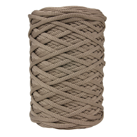 Sznurek poliestrowy płaski 5 mm bez rdzenia – do torebek i makramy, Beżowy Ciemny | Sunstone | Mia Mote™ ByBag