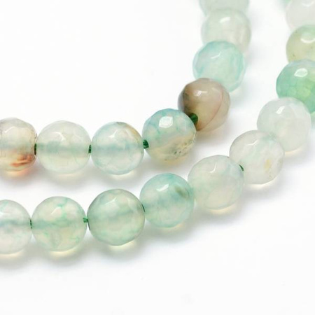 Agat Pale Green Kamień Jubilerski Fasetowany kula 6mm