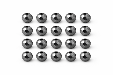 amień Jubilerski Hematyt grafitowy non-magnetic kula fasetowana 3mm