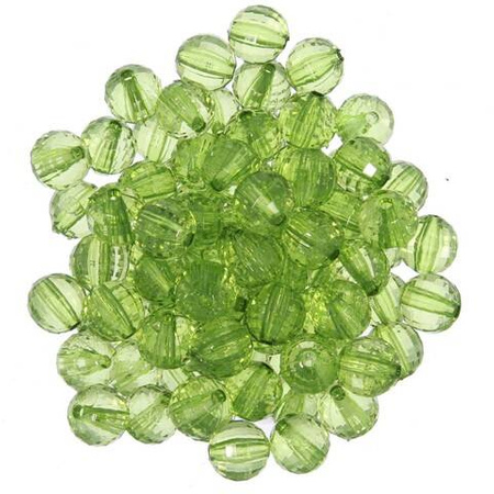 Kryształki Lodowe Fasetowane Koraliki Akrylowe jasny zielony 10mm
