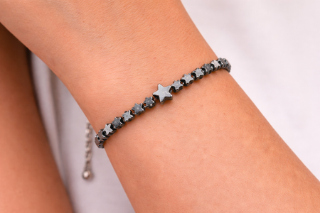 Kamień Jubilerski Hematyt Non-Magnetic Grafitowy Gwiazdka 4x2mm