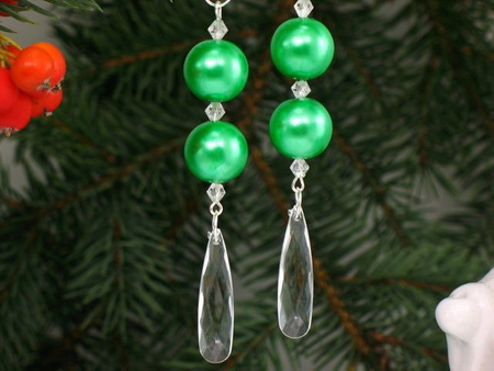 Kryształki Girlandy Perłowe Sopel na Choinkę 10cm