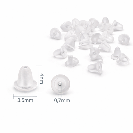  Baranki Zatyczki do Kolczyków Silikonowe 4mm