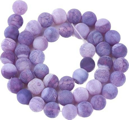 Agat Ognisty Frosted Orchid Kamień Jubilerski gładki kula 6mm