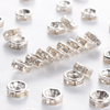 Przekładki z Cyrkoniami Rondelle z Kryształkami Srebrne Crystal 6mm