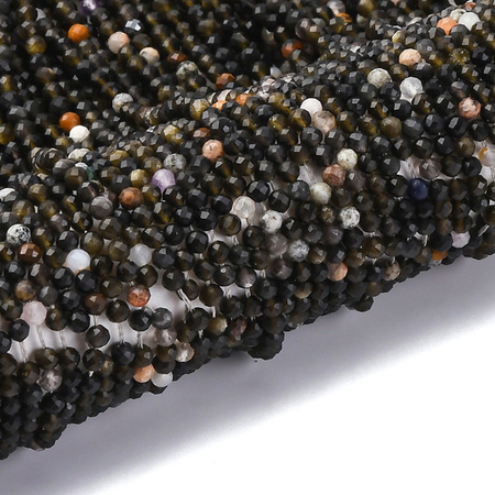 Obsydian Silver Naturalny - kamień ochrony, transformacji i wewnętrznej siły - kula fasetowana 3mm