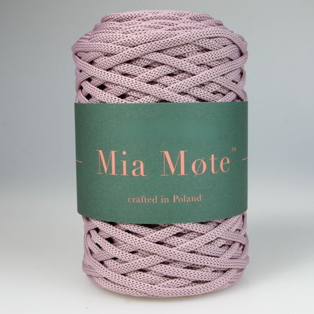 Sznurek poliestrowy płaski 5 mm bez rdzenia – do torebek i makramy, Wrzosowy | Charoite | Mia Mote™ ByBag