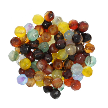 Agat Colorful Kamień Jubilerski Fasetowany kula 4mm