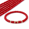 Koraliki Fasetowane Kryształki Szklane Rondelle Czerwony 3.8x3mm