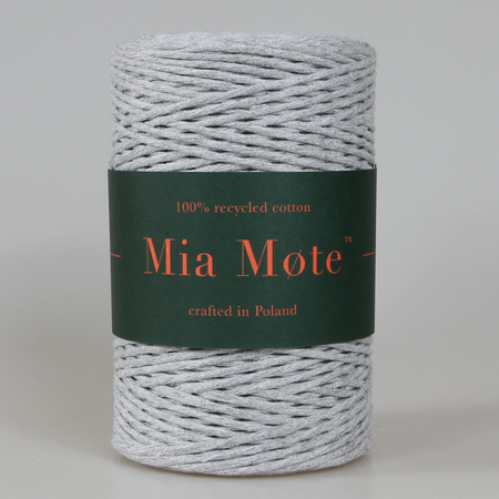 Mia Mote™ Classic Line Sznurek bawełniany skręcany do makramy Striped flint  2mm 
