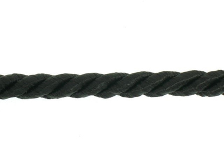 Sznur sznurek ozdobny skręcany czarny 7mm