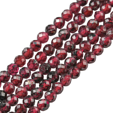 Granat Bordowy - kamień pasji, siły i witalności - Kula Fasetowany 2mm