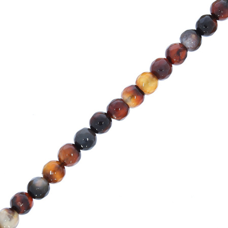 Agat Pasiasty Saddle Brown Kamień Jubilerski Fasetowany kula 6mm