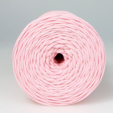 Sznurek poliestrowy płaski 5 mm bez rdzenia – do torebek i makramy, Różowy Pastelowy | Light Morganite | Mia Mote™ ByBag