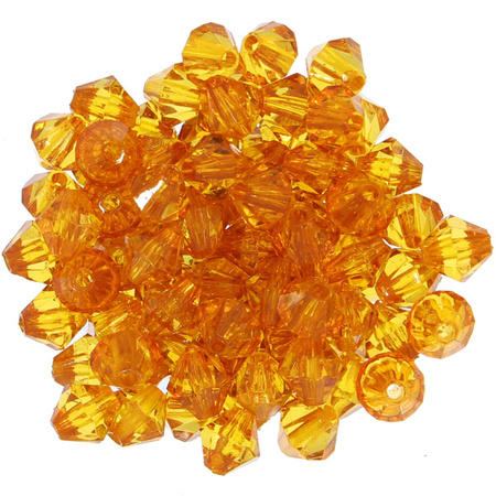 Koraliki Akrylowe Diamentowane Bicone miodowy 8mm 
