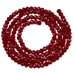 Koraliki Fasetowane Kryształki Szklane Rondelle Bordowy 2.7x1.5mm