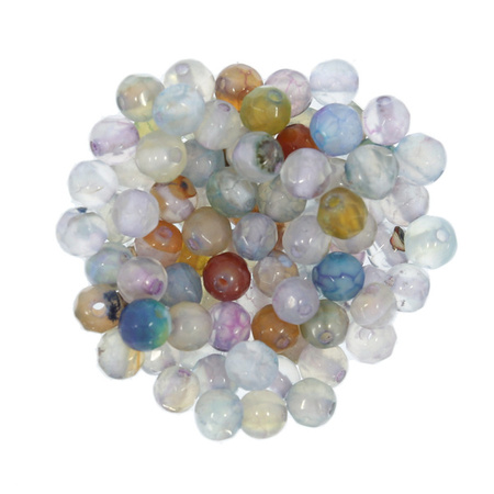 Agat Light Steel Blue Kamień Jubilerski Fasetowany kula 4mm