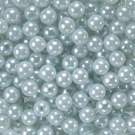 Koraliki perełki perły akrylowe jasny błękitny/szar 14mm