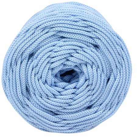 Sznurek poliestrowy płaski 5 mm bez rdzenia – do torebek i makramy, Błękitny | Atlantis Crystal | Mia Mote™ ByBag