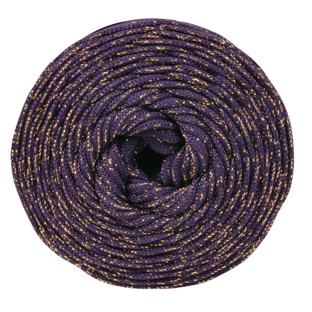 Mia Mote™ ByBag Line Lurex Sznurek Poliestrowy płaski bez rdzenia Ametystowy ze złotą nitką 5mm