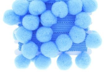 Taśma dekoracyjna z pomponami niebieski jasny 40mm