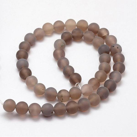 Agat Frosted Gray Kamień Jubilerski gładki kula 6mm