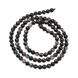 Turmalin Czarny - kamień ochrony i stabilizacji - Kula Gładka Koraliki 4mm