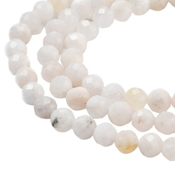 Kamień księżycowy tęczowy moonstone rainbow - kamień intuicji, kobiecości i harmonii - kula fasetowana 3.5 mm