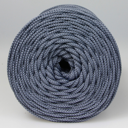 Sznurek poliestrowy płaski 5 mm bez rdzenia – do torebek i makramy, Srebrny Stalowy | Smok Quartz | Mia Mote™ ByBag