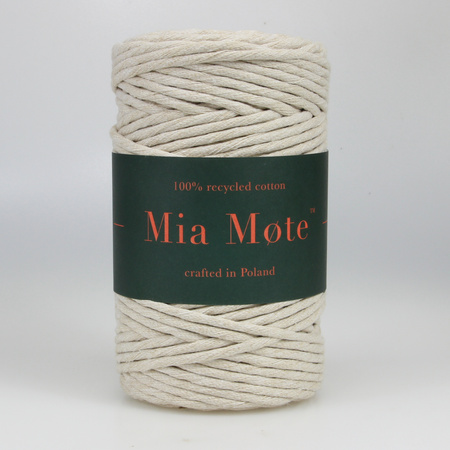 Mia Mote™ Classic Line Sznurek bawełniany skręcany do makramy 5mm light moonstone