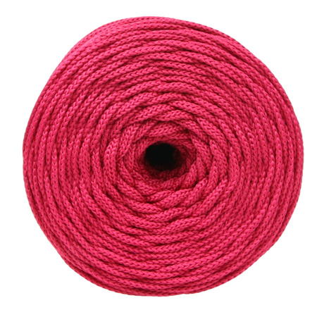 Sznurek poliestrowy płaski 5 mm bez rdzenia – do torebek i makramy, Malinowy | Raspberry Ruby | Mia Mote™ ByBag