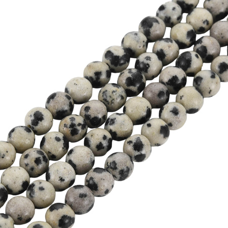 Jaspis dalmatyńczyk - kamień spokoju i równowagi - Kula Gładka Koraliki 4mm