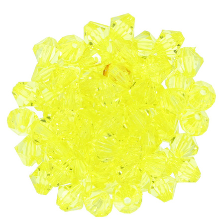 Koraliki Akrylowe Diamentowane Bicone cytrynowy 8mm 